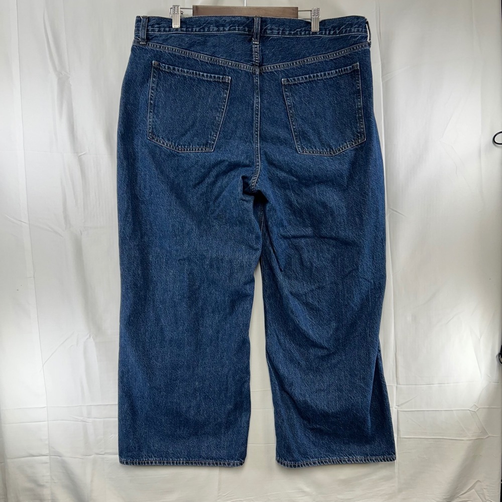 Old Navy Wow Baggy Wide Leg Jeans Women 18 Dark Wash Mid Rise Denim - Picture 6 of 13